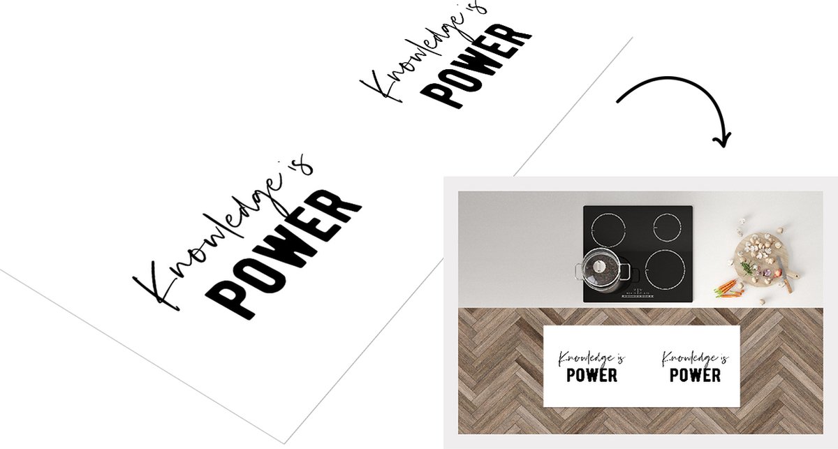 KitchenYeah Keukenloper - Loper keuken - Quote - Studeren - Power - 120x50 cm - Keukenloper vinyl Multicolor