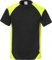 Fristads T-Shirt 7046 Thv - Zwart/hi-vis geel - M