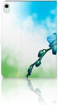 Tablethoesje met foto iPad Air (2020/2022) 10.9 inch Hoesje met Magneetsluiting Orchidee Blauw