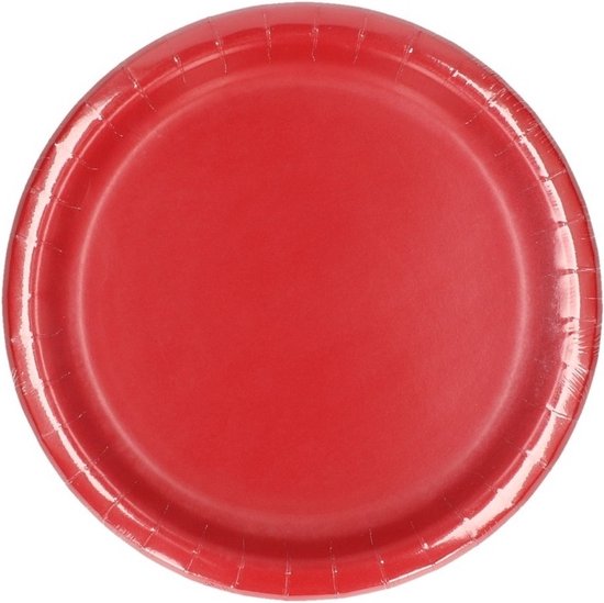Feest bordjes - set 8x stuks - rood - dia 23 cm - Wegwerpborden