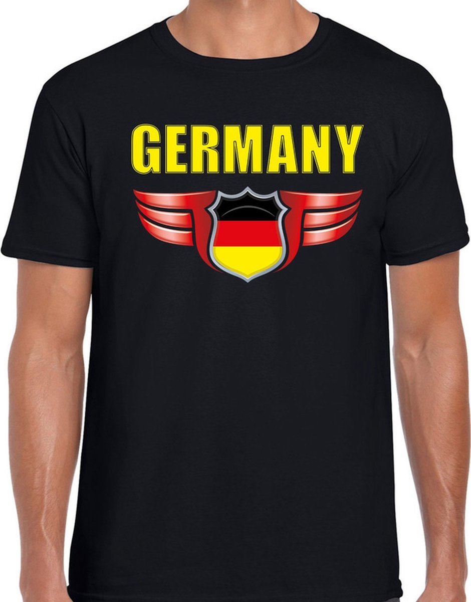 Germany landen t-shirt Duitsland zwart voor heren - Duitsland supporter shirt / kleding - EK / WK voetbal L