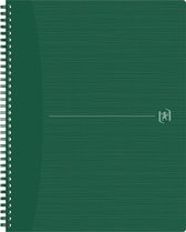 Oxford Origin spiraalschrift, ft A4+, 140 bladzijden, geruit 5 mm, groen 5 stuks