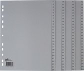 Oxford tabbladen, A4, uit PP, 11-gaatsperforatie, 100 genummerde tabs, grijs 5 stuks