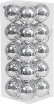 Othmar decorations Kerstballen - 20x - zilver - kunststof - 8 cm