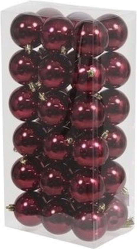 Othmar decorations Kerstballen - 36x - bordeaux rood - 6 cm | bol