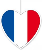 Décoration à suspendre coeur France 14 cm - Drapeau français Décoration pays Euro / Coupe du monde
