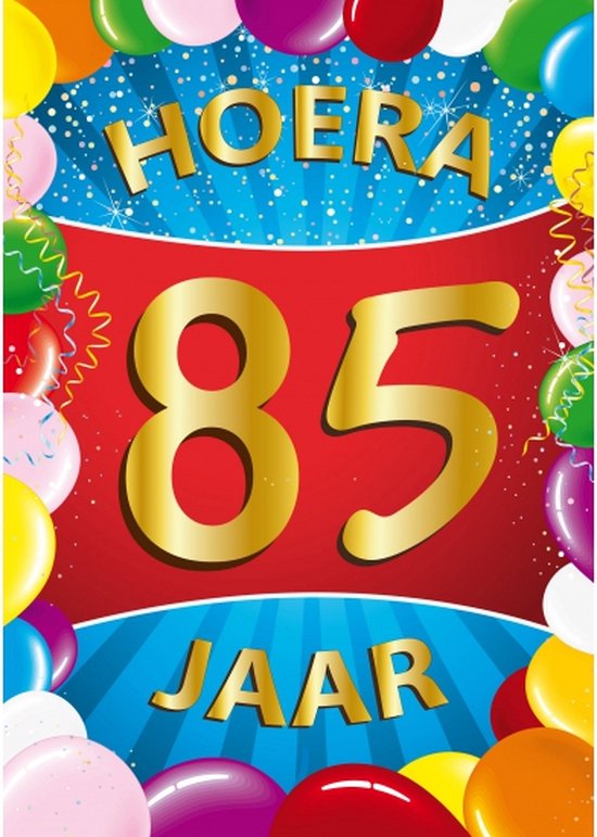 Foto: 85 jaar mega poster deurposter 59 x 84 cm verjaardag versiering