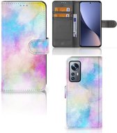 Telefoonhoesje Xiaomi 12 | 12X Bookcase Personaliseren Watercolor Light