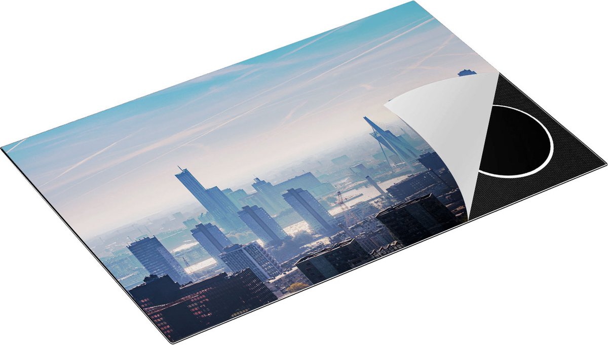 Chefcare Inductie Beschermer Rotterdamse Skyline - 80,2x52,2 cm - Afdekplaat Inductie - Kookplaat Beschermer - Inductie Mat