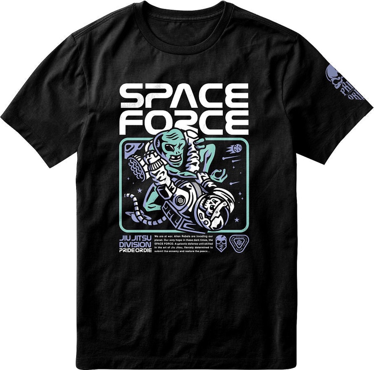 PRiDEorDiE T Shirt SPACE FORCE Zwart maat XL