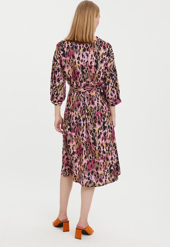 Vero Moda VMMALOU 3/4 V NECK DRESS - Jurk - birch/black/crème