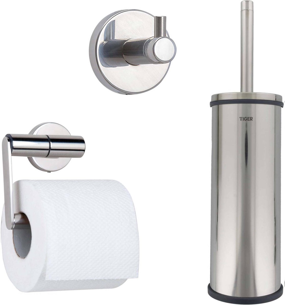 Tiger Boston Toilet Accessoires Set 3st. Incl. WC/Toilet Borstel