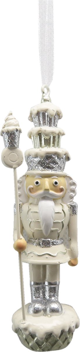 Kersthanger Notenkraker in beige kunststof van 11 cm hoogte van Clayre & Eef.