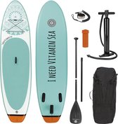 EASYmaxx Stand-Up paddle-board 'I Need Vitamine SEA' | SUP board | SUP incl. draagtas, reparatieset & luchtpomp, met praktische draaggreep | Premium kwaliteit
