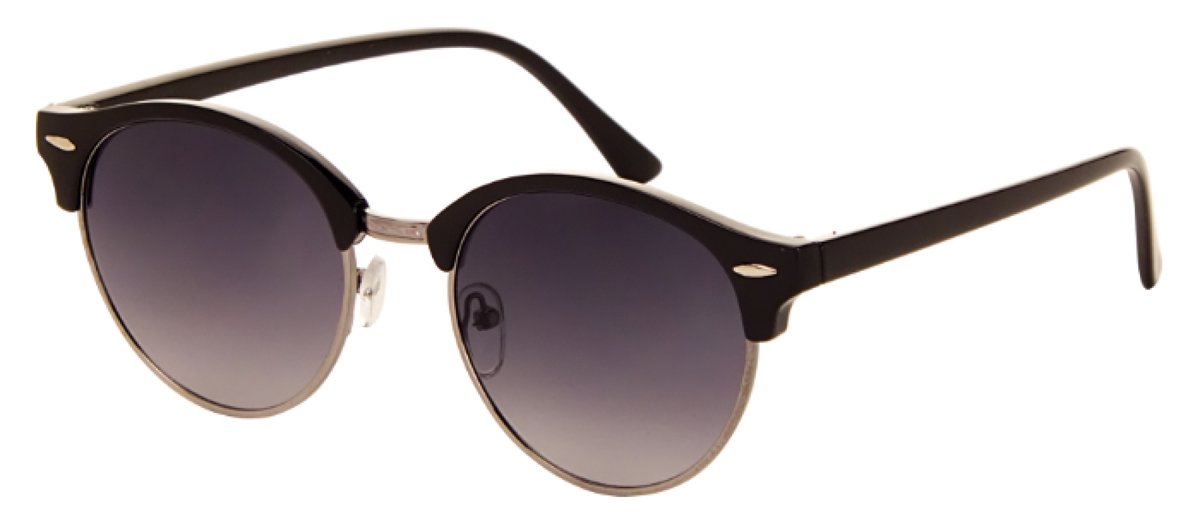 Hidzo Volwassen Half Frame Zonnebril Zwart - UV 400 - Bruine Glazen - Inclusief Brillenkoker