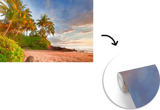 Vinyl Papier peint photo - Palmiers pendre malhonnêtement sur la plage de Hawaii, USA largeur 360 cm x hauteur 240 cm - photo impression sur fond d' écran (disponible en 7 tailles)