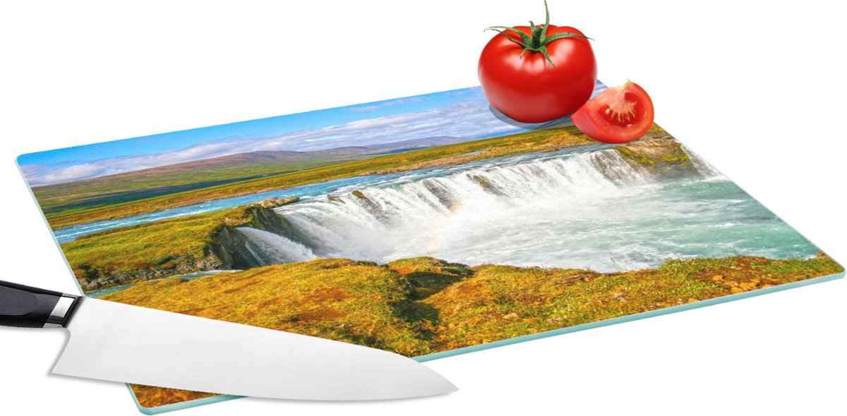 Glazen Snijplank - 39x28 - Waterval - Water - Natuur - Snijplanken Glas