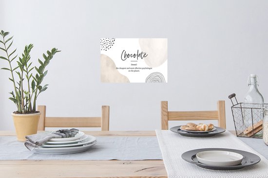 Stickers muraux - Proverbes - Chocolat - Citations - Dictionnaire - Définition du chocolat - 30x20 cm - Feuille adhésive