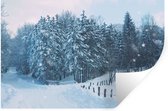 Muurstickers - Sticker Folie - Bos - Sneeuw - Winter - 60x40 cm - Plakfolie - Muurstickers Kinderkamer - Zelfklevend Behang - Zelfklevend behangpapier - Stickerfolie