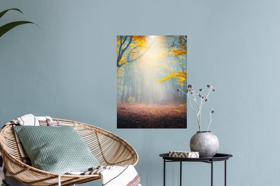 Stickers Stickers muraux - Forêt - Brouillard - Automne - 30x40 cm - Film adhésif
