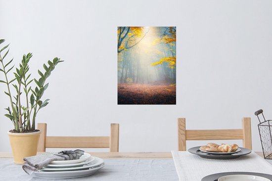 Stickers Stickers muraux - Forêt - Brouillard - Automne - 30x40 cm - Film adhésif
