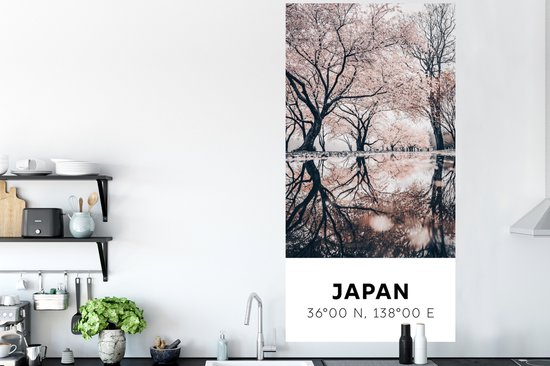 Stickers Stickers muraux - Japon - Sakura - Printemps - Rose - 80x160 cm - Feuille adhésive