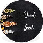 WallCircle - Wandcirkel ⌀ 150 - Eten - Good food - Spreken - Quotes - Ronde schilderijen woonkamer - Wandbord rond - Muurdecoratie cirkel - Kamer decoratie binnen - Wanddecoratie muurcirkel - Woonaccessoires