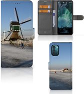 Smartphone Hoesje Nokia G11 | G21 Boekhoesje Tekst Schaatsers