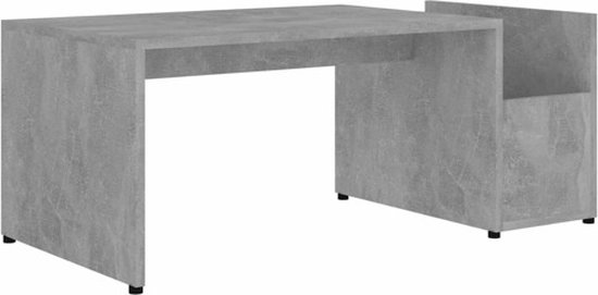 vidaXL - Salontafel - 90x45x35 - cm - bewerkt - hout - betongrijs