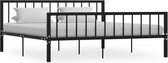 vidaXL - Bedframe - metaal - zwart - 180x200 - cm