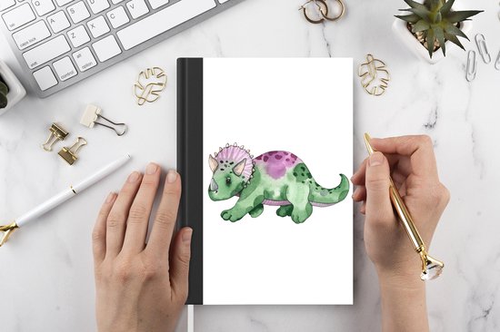 Carnet - Cahier d'écriture - Dinosaurus - Vert - Chambre d'enfant - Garçons - Filles - Enfants - Petit carnet - Format A5 - Bloc-notes