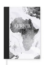 Notitieboek - Schrijfboek - Wereldkaart - Afrika - Verf - Notitieboekje klein - A5 formaat - Schrijfblok