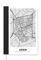 Carnet - Cahier d'écriture - Plan de la ville - Uden - Grijs - Wit - Carnet - Format A5 - Bloc-notes - Carte