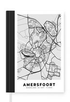 Notitieboek - Schrijfboek - Stadskaart - Amersfoort - Grijs - Wit - Notitieboekje klein - A5 formaat - Schrijfblok - Plattegrond