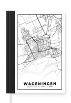 Notitieboek - Schrijfboek - Stadskaart Wageningen in zwart-wit - Notitieboekje klein - A5 formaat - Schrijfblok - Plattegrond