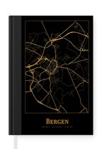 Notitieboek - Schrijfboek - Kaart - Bergen - België - Goud - Zwart - Notitieboekje klein - A5 formaat - Schrijfblok