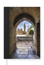 Notitieboek - Schrijfboek - Uitzicht op de Houses of Parliament en de Westminster Bridge in Londen - Notitieboekje klein - A5 formaat - Schrijfblok