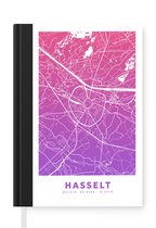 Notitieboek - Schrijfboek - Stadskaart - Hasselt - België - Paars - Notitieboekje klein - A5 formaat - Schrijfblok - Plattegrond