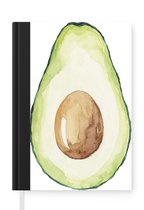 Notitieboek - Schrijfboek - Aquarel - Avocado - Groen - Notitieboekje klein - A5 formaat - Schrijfblok