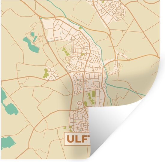 Stickers muraux Ulft Carte Carte Vintage Plan de la ville 100x100 cm
