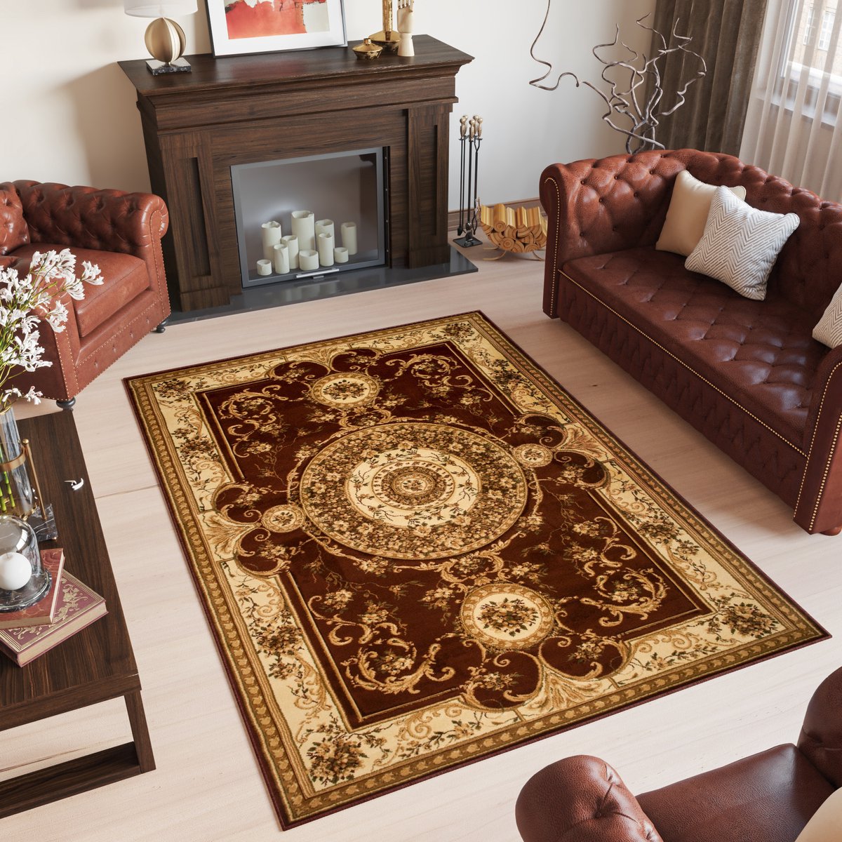 Tapiso Yesemek Vloerkleed Perzisch Oriental Bruin Tapijt Maat- 160x220 Bruin 3