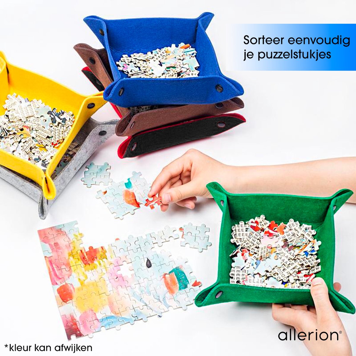 Allerion Puzzelmat - 66cm x 115cm - Oprolbaar - Inclusief opbergkoker en accessoires — cadeau in Hobby - foto 5