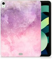 Siliconen Back Case iPad Air (2020/2022) 10.9 inch Tablet Hoes Pink Purple Paint met doorzichte zijkanten
