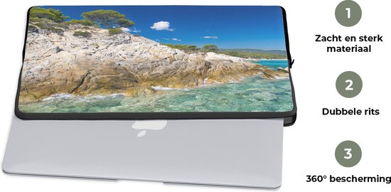 Housse pour ordinateur portable 17 pouces - Mer - Falaise - Été - Tropical - Housse pour ordinateur portable