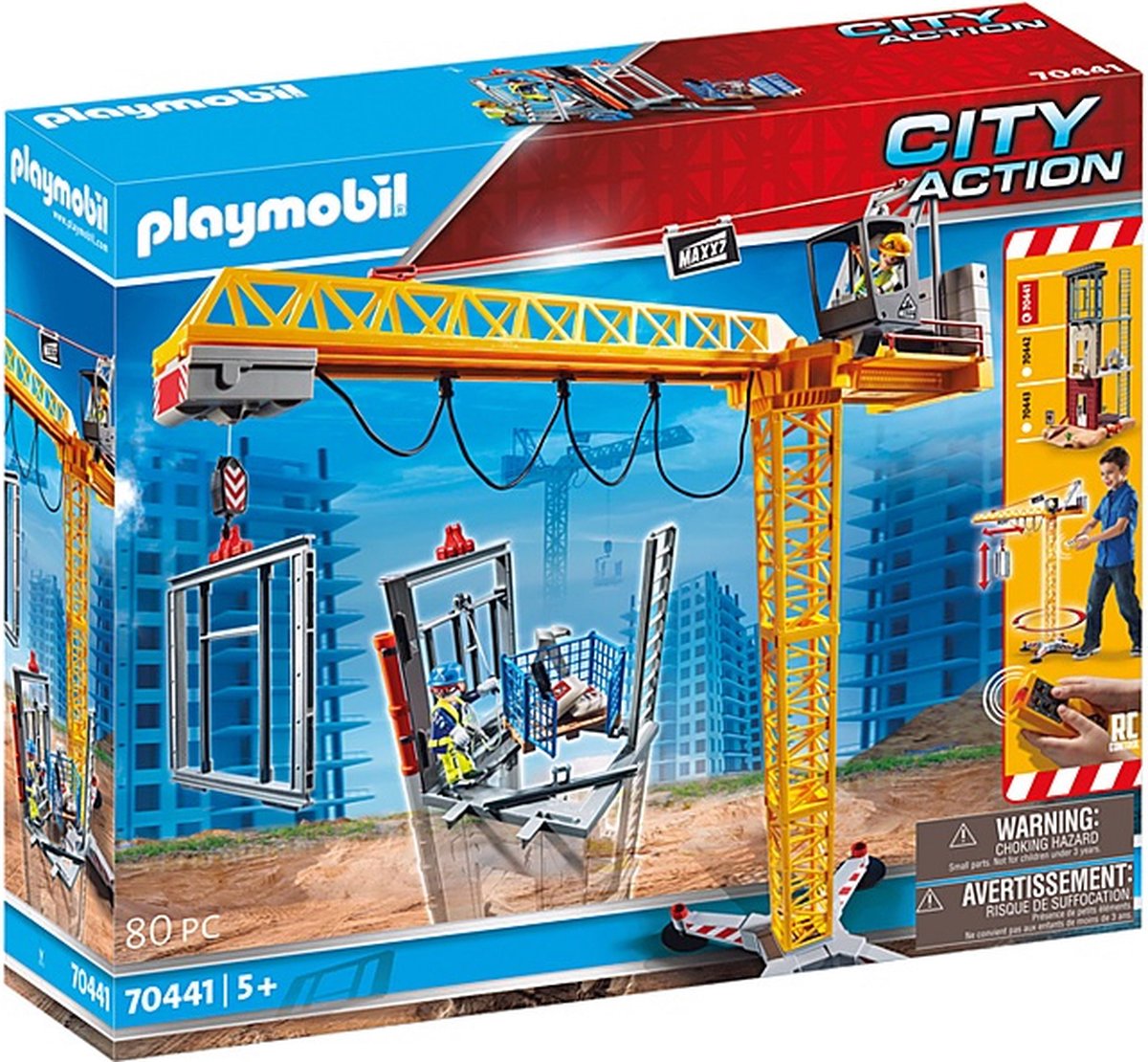 PLAYMOBIL City Action RC bouwkraan met bouwonderdeel - 70441