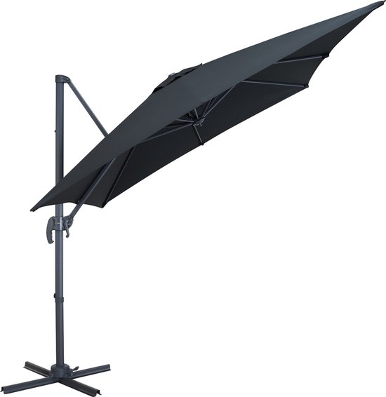 Word gek snelheid lekken ACAZA Kantelbare Zweefparasol 250x250 cm - Sterke Zweef Parasol - Zwart |  bol.com