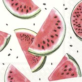 60x Tropische 3-laags servetten watermeloen 33 x 33 cm - Tropisch Hawaii thema