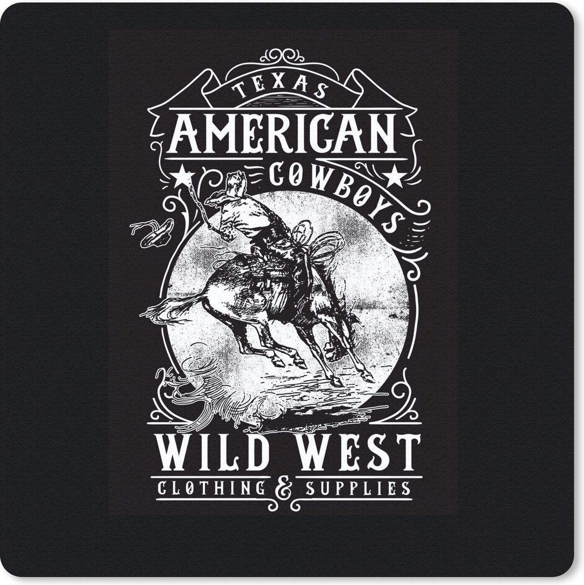 Muismat 30x30 cm - Mousepad Mancave - Western - Retro - Cowboy - Muismatten