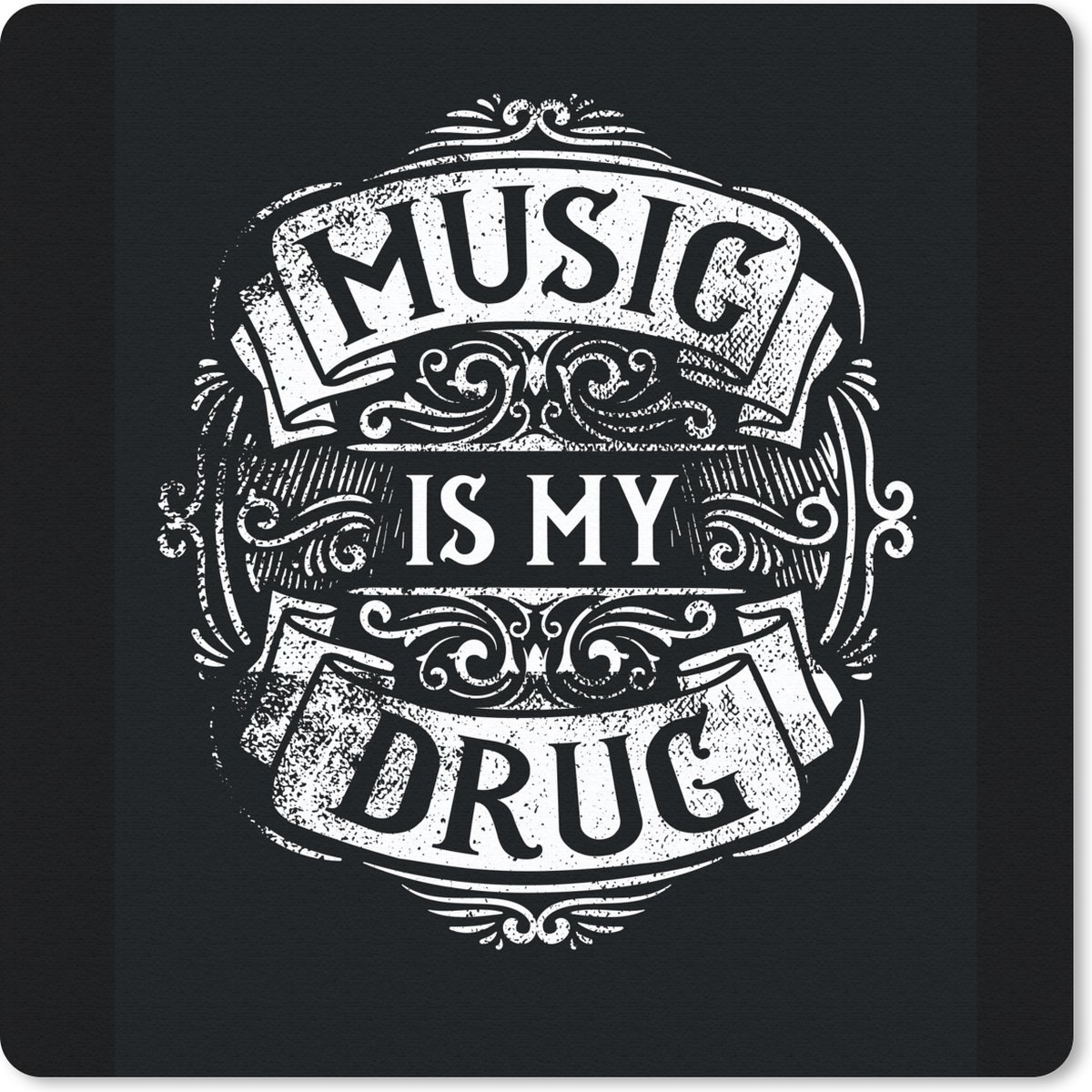 Muismat 30x30 cm - Mousepad Muziek - Retro - Quote - Muismatten