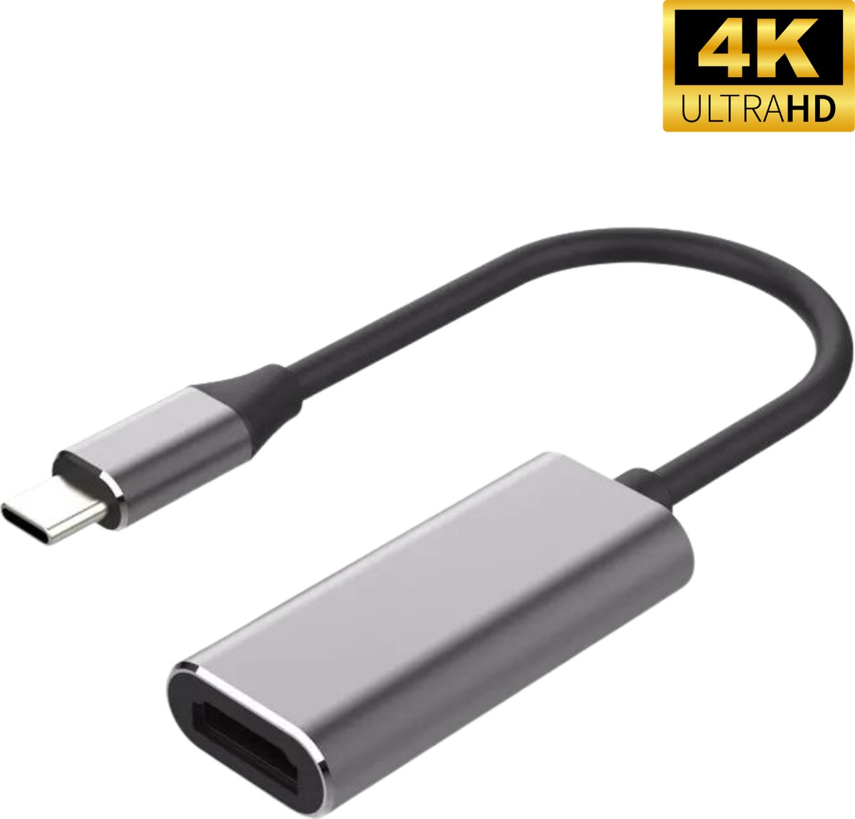 AdroitGoods 4K Usb C Naar HDMI Adapter - Kabel - Geschikt voor Apple Macbook - Chromebook - Lenovo - Samsung - Grijs